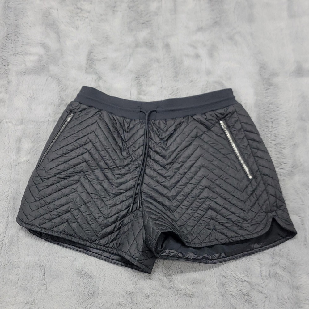 Athleta Shorts Womens 8 Black Quilted Insulated Chevron Running Winter Lined